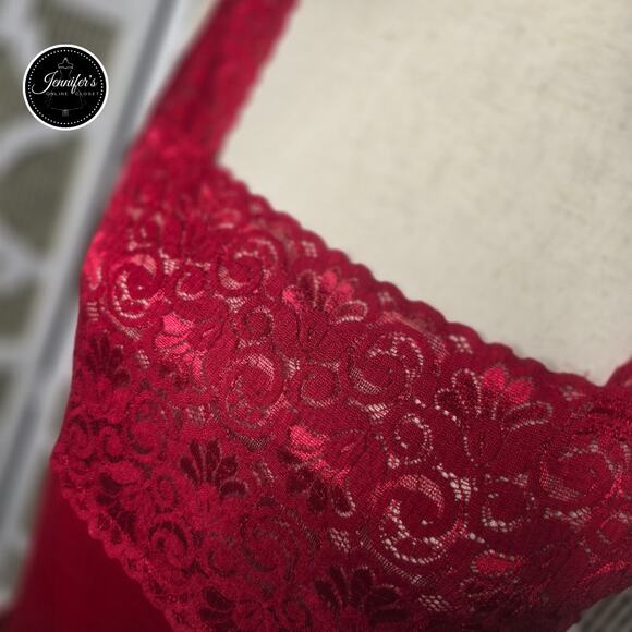 Cinema Etoile Vintage Red Lace Camisole Tank Top Size Large - Picture 5 of 12